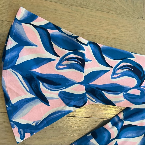 NWT Lilly Pulitzer Shift Dress Blue Palm Print with Bell Sleeves - Picture 9 of 11